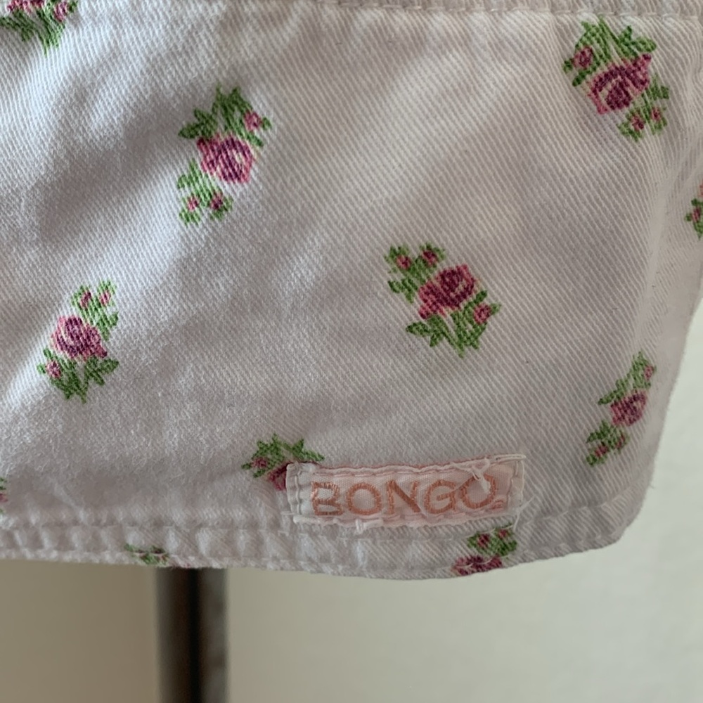 vintage 80s Sz L floral crop top puff sleeve cottagecore prariecore festival - Picture 2 of 6